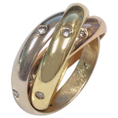 Cartier Cartier Trinity Tri Color Gold Diamantbesetzter Ring