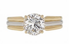 Cartier Trinity Dreifarbiger Gold-Diamant-Solitär-Verlobungsring, GIA 1,73 Karat