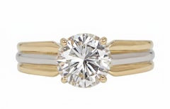 Cartier Trinity Tri-Color Gold Diamond Solitaire Engagement Ring  GIA 1.73 Ct