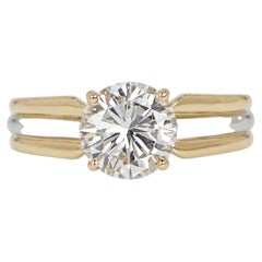 Cartier Trinity Tri-Color Gold Diamond Solitaire Engagement Ring GIA 1.73 Ct