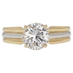 Cartier Trinity Tri-Color Gold Diamond Solitaire Engagement Ring  GIA 1.73 Ct