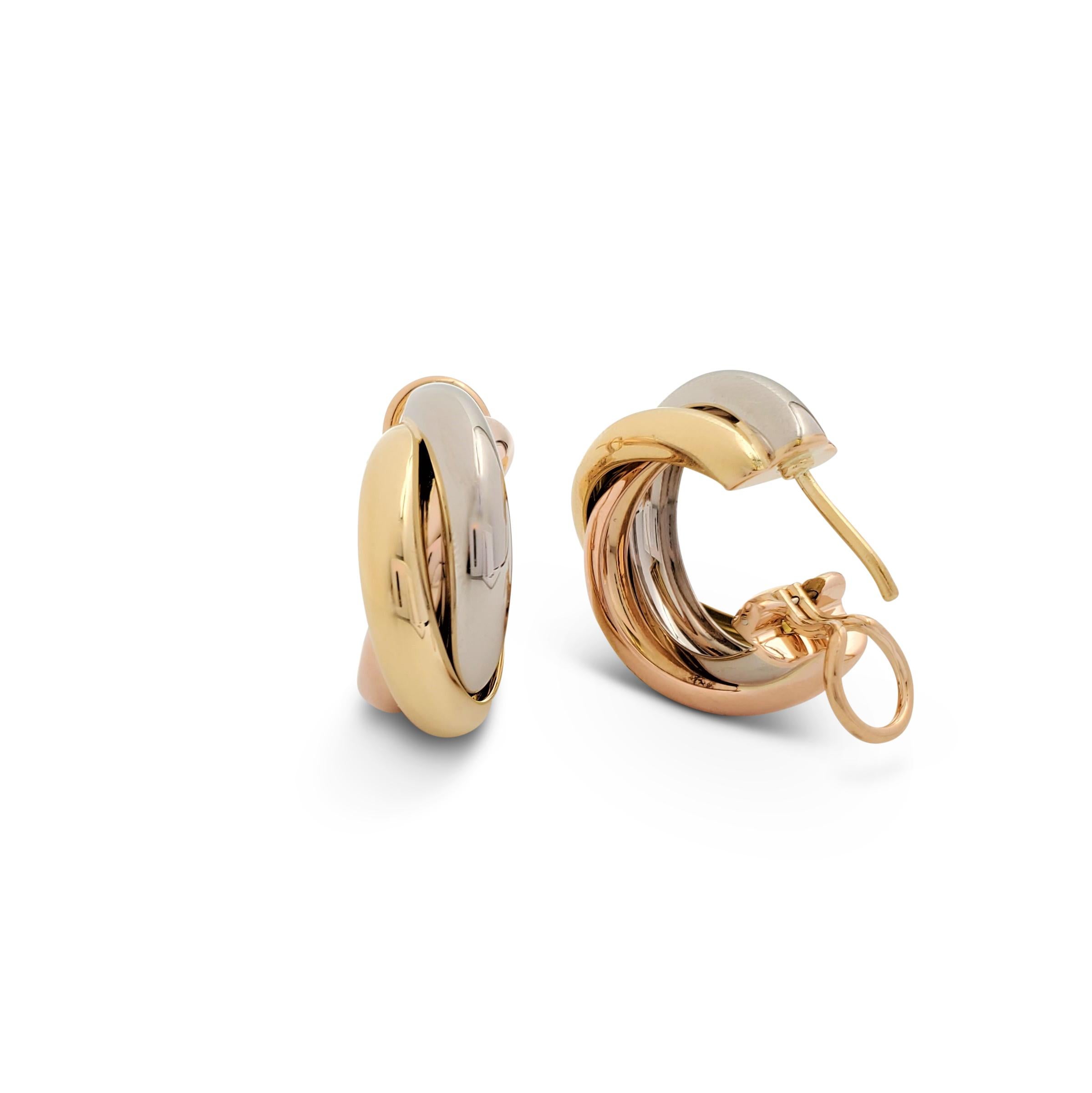 Cartier 'Trinity' Dreifarbige Gold-Ohrringe Damen
