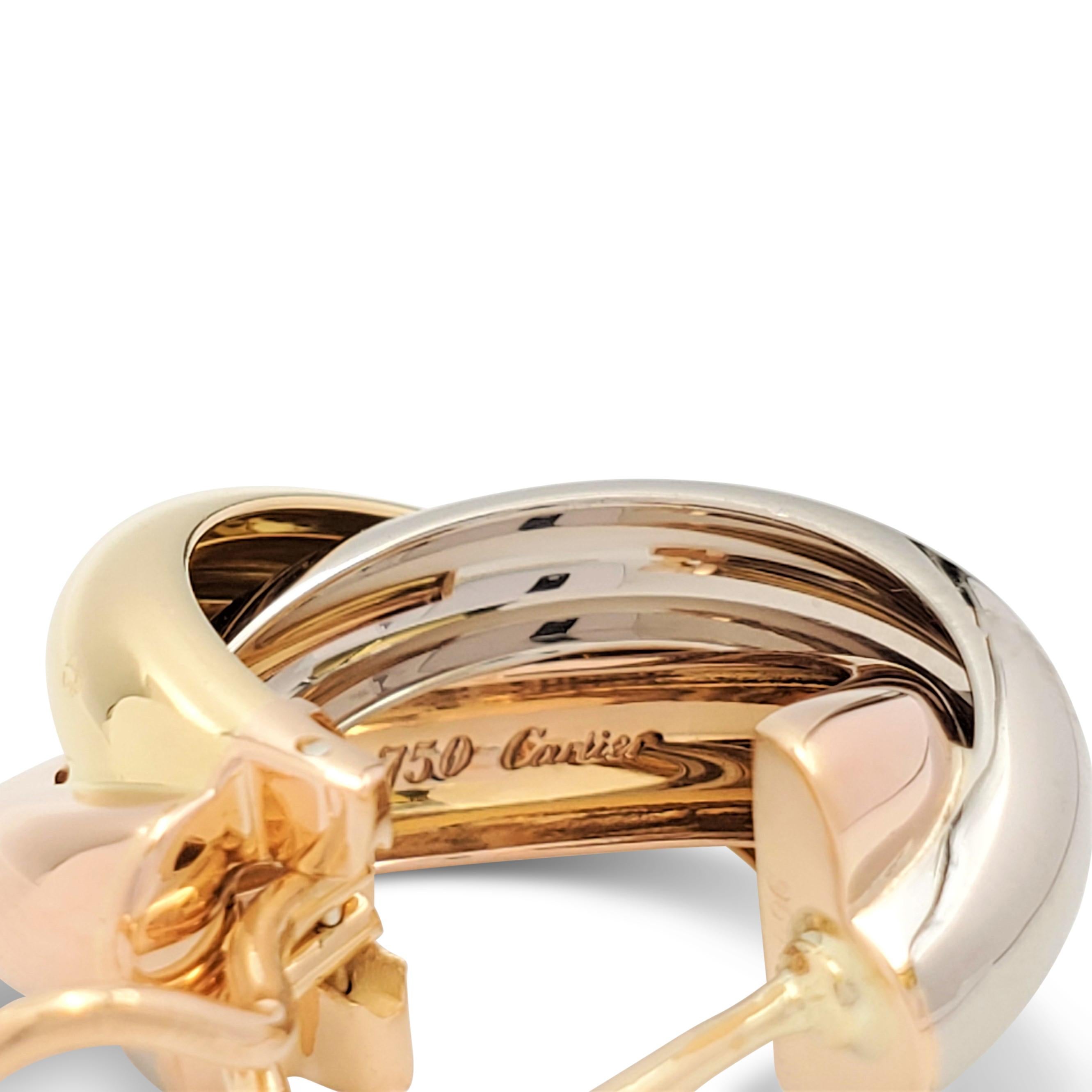Cartier 'Trinity' Dreifarbige Gold-Ohrringe 1