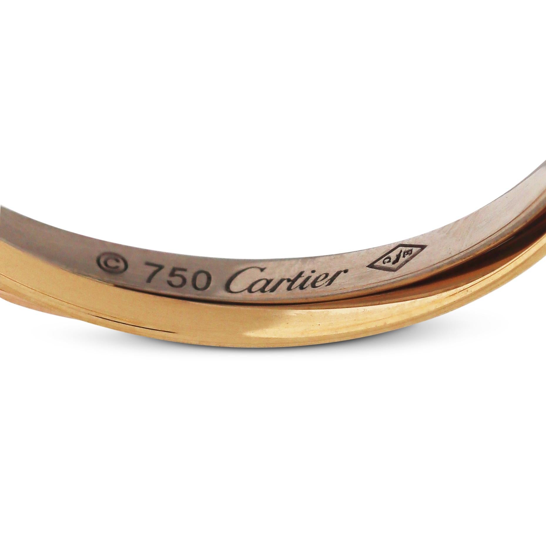 Cartier Trinity Tri- Color Gold Hoop Earrings In Excellent Condition In New York, NY