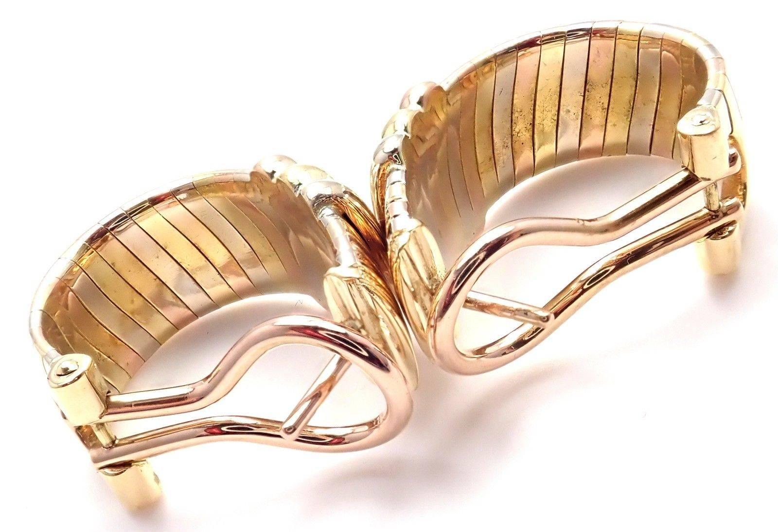 Cartier Trinity Tri-Color Gold Hoop Earrings 2