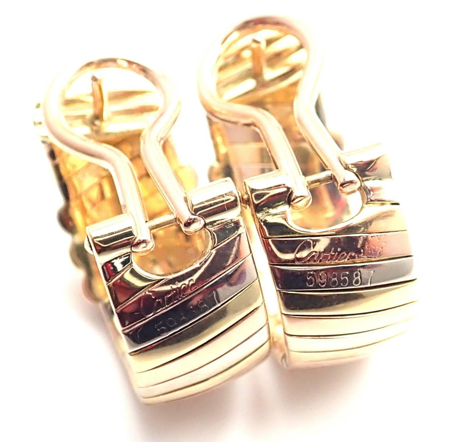 Cartier Trinity Tri-Color Gold Hoop Earrings 4