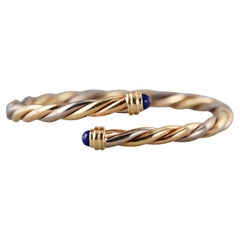Cartier Trinity Tri Color Gold Lapis Lazuli Bypass Bracelet