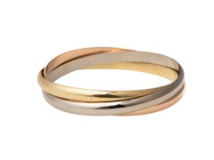 Cartier Trinity Tri Color Gold Large Rolling Bangle Bracelet