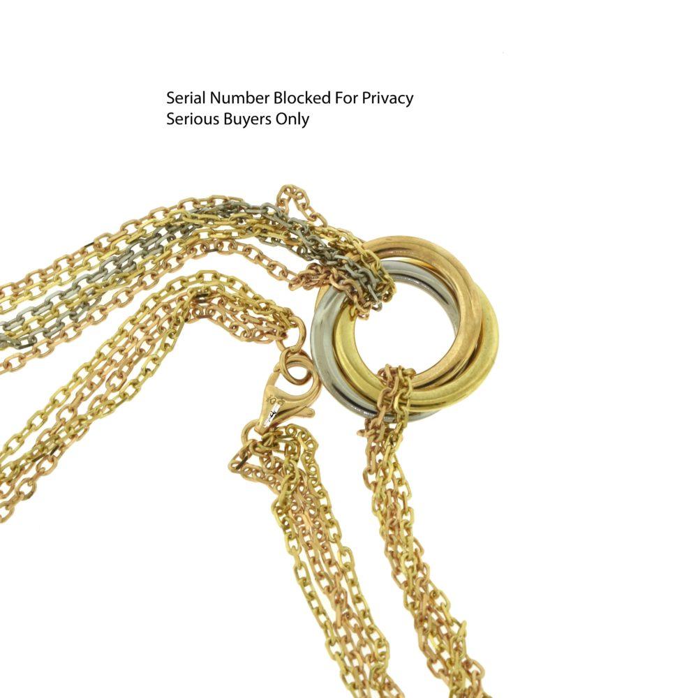 18k tri color gold necklace