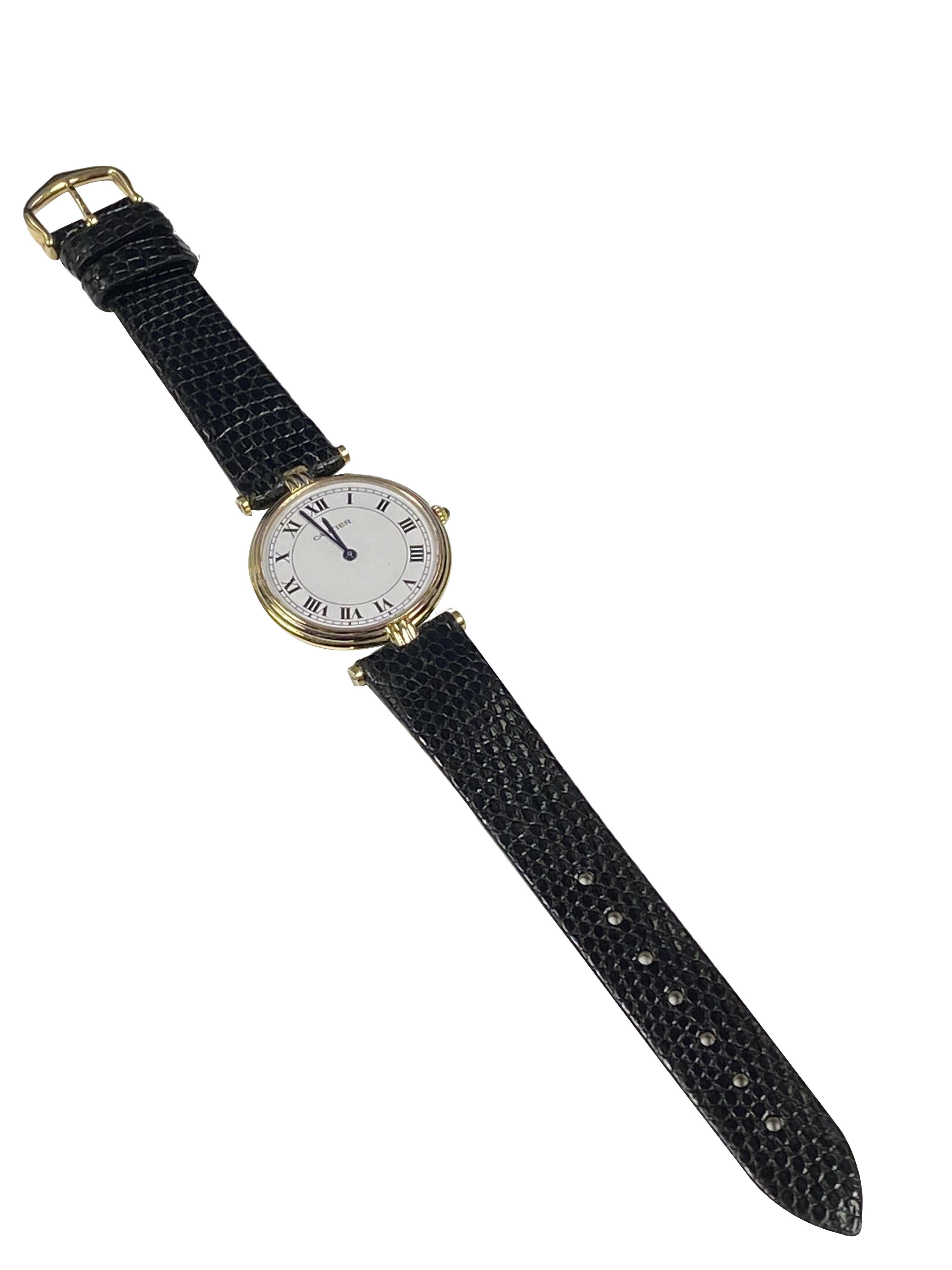 Cartier Trinity Tri Color Gold Midsize-Quarz-Armbanduhr für Damen oder Herren im Angebot