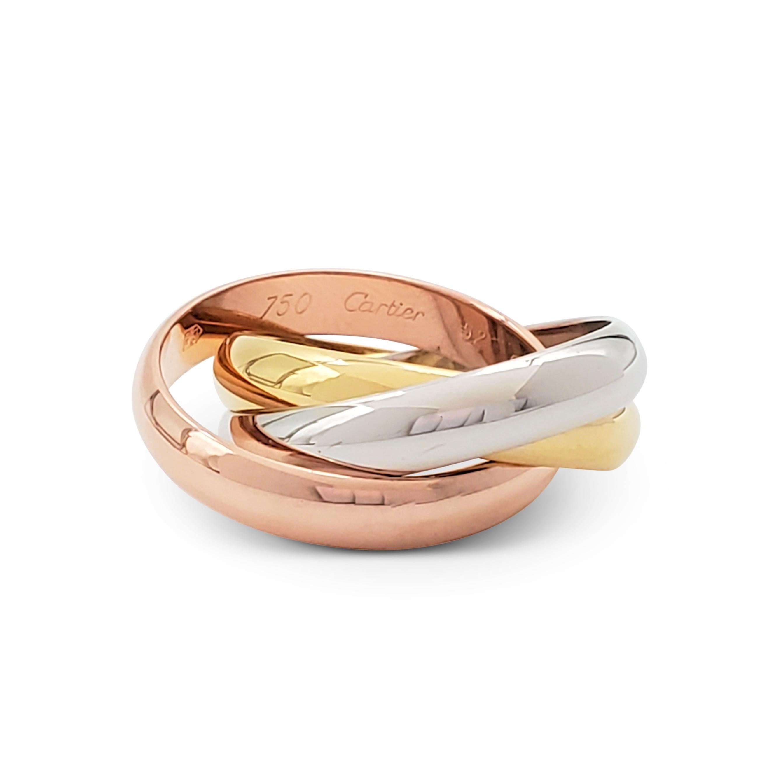 Women's or Men's Cartier 'Trinity' Tri-Color Gold Ring