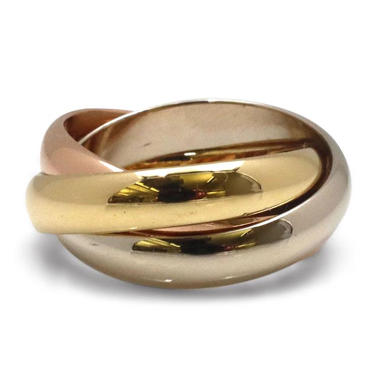 cartier tricolor rolling ring