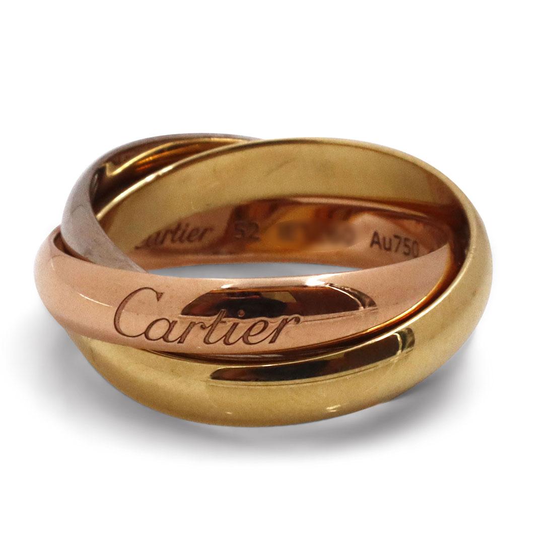 Cartier Trinity Tri-Color Gold Rolling Ring In Excellent Condition In New York, NY