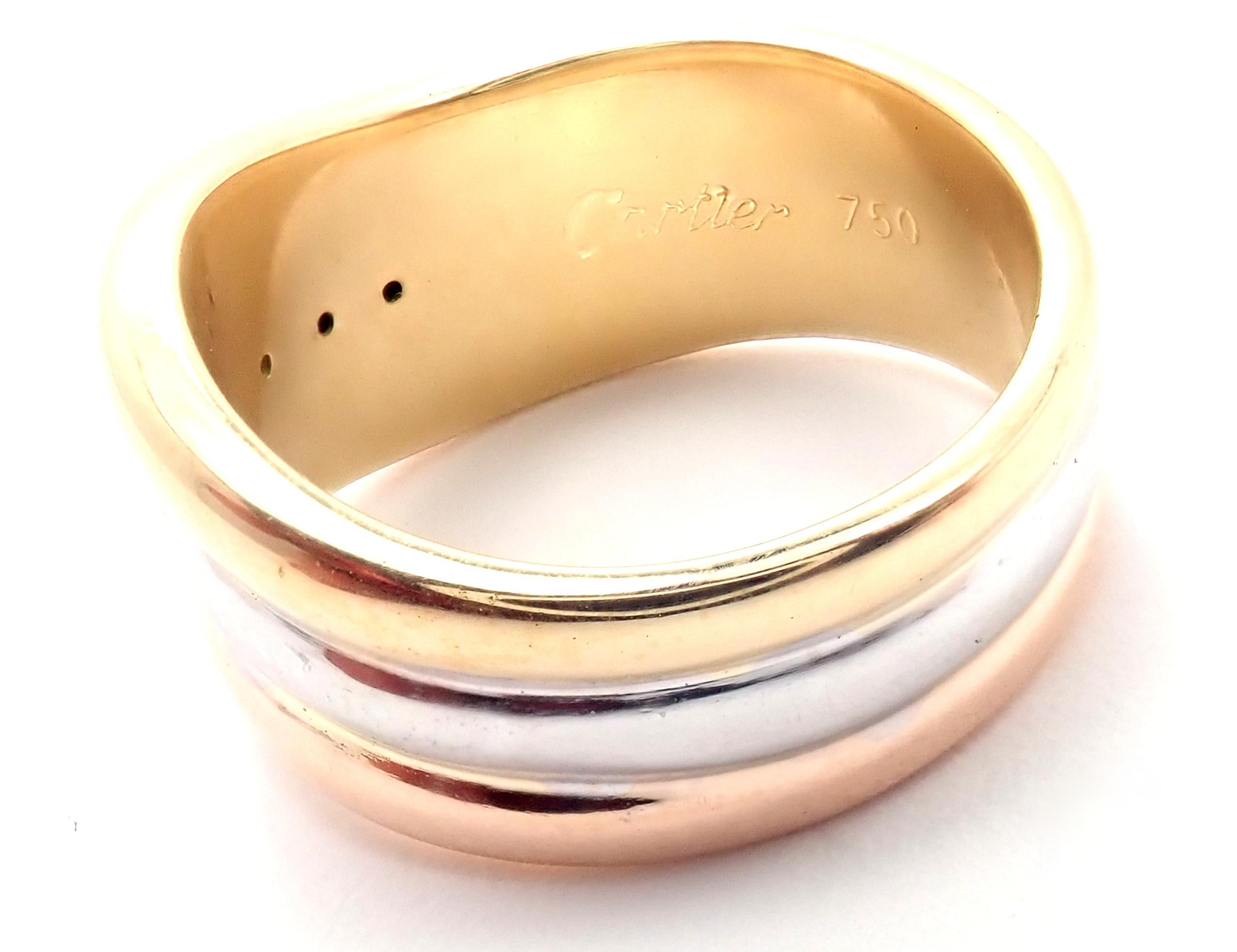 Women's or Men's Cartier Trinity Tri-Color Gold Wide Band Ring For Sale