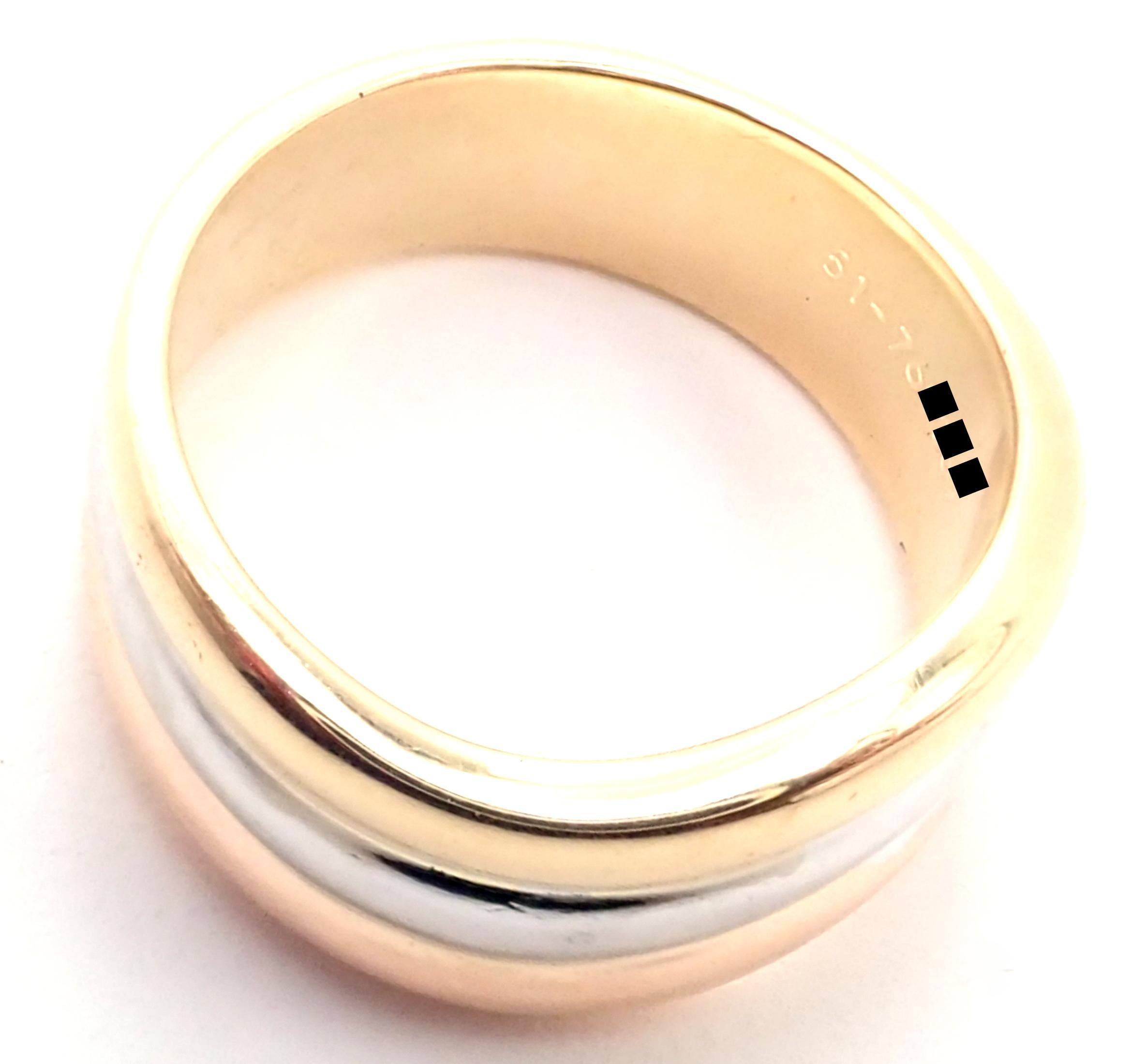 Cartier Trinity Tri-Color Gold breiter Bandring im Angebot 3