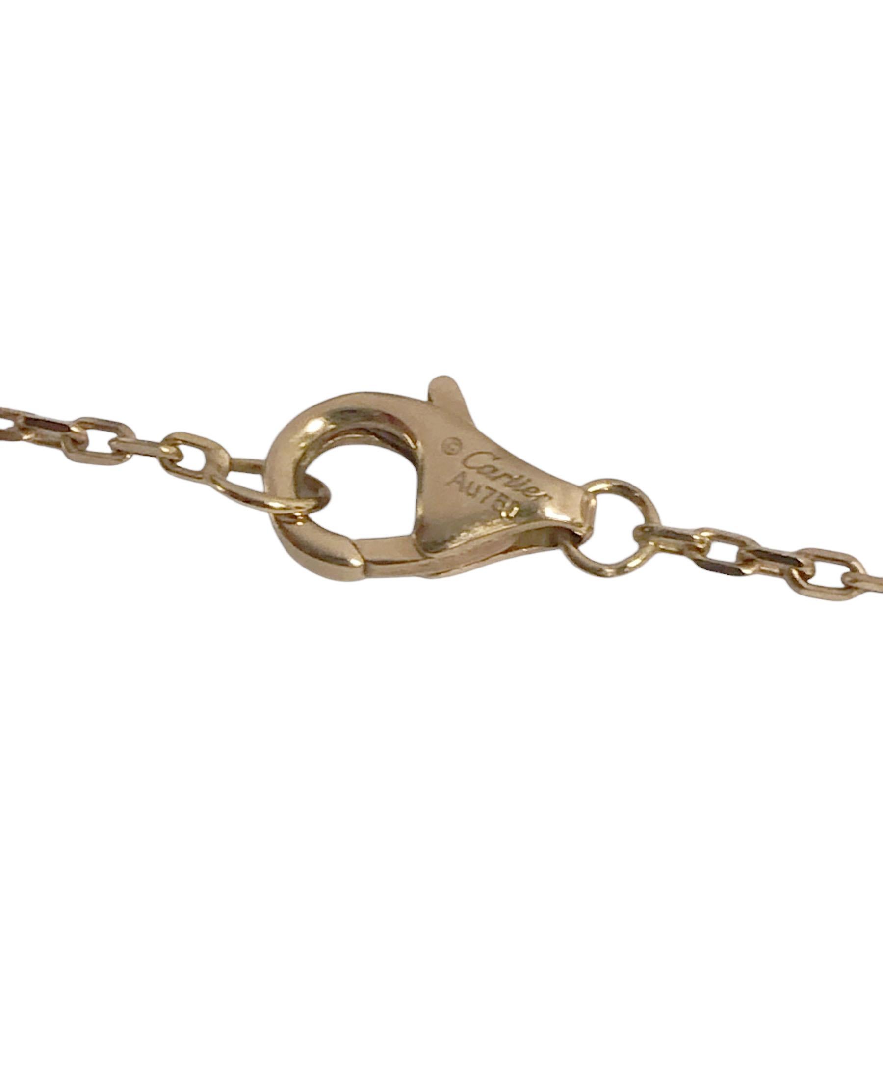 Cartier Trinity Tri Color on Rose Gold Chain Pendant Necklace 2