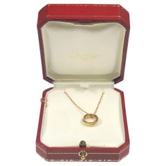 Cartier Trinity Tri Color on Rose Gold Chain Pendant Necklace