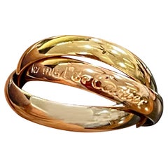 Cartier Bagues à rouleaux Trinity tricolores en or 18 carats, blanc, jaune et rose