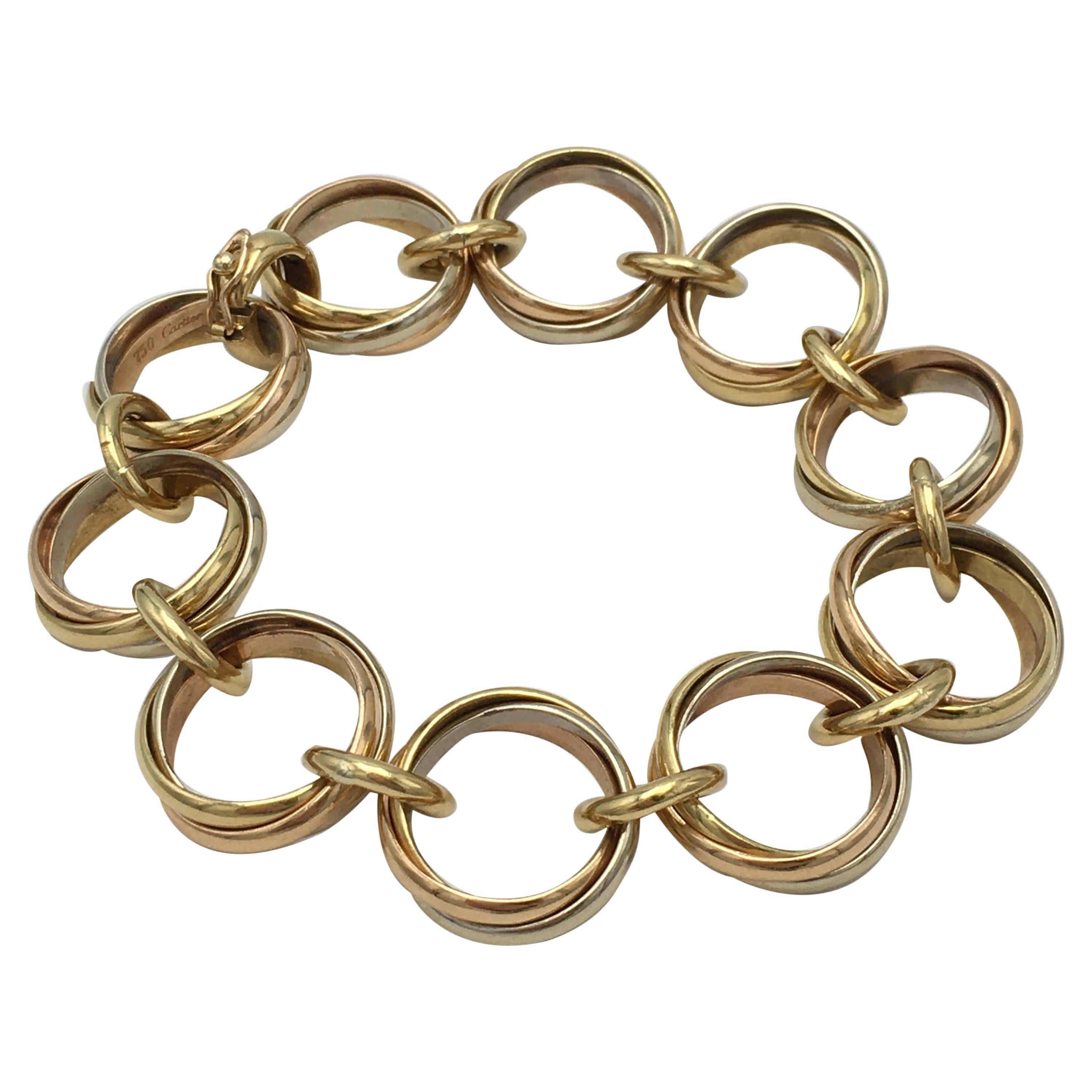 Cartier Trinity Tri-Colored Gold Link Bracelet