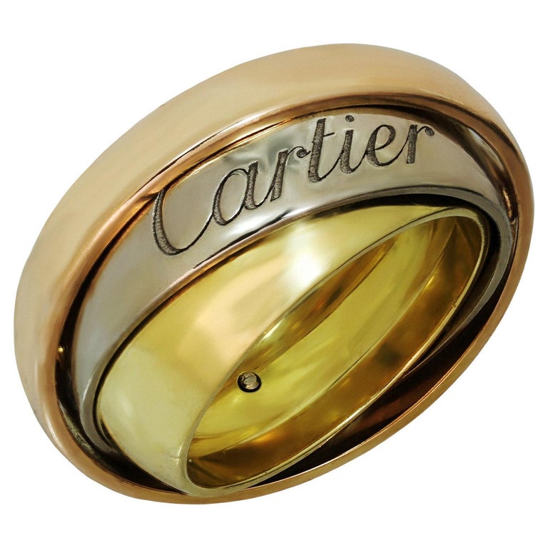 Cartier Trinity Tri-Gold Band Ring For Sale at 1stDibs | cartier 3 band ring