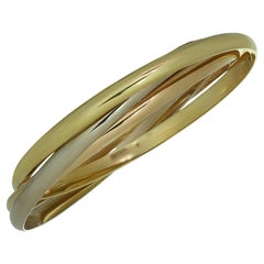 Vintage Cartier Trinity Tri-Gold Bangle Small Bracelet