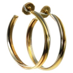 Cartier Trinity Tricolor Gold Hoop Earrings