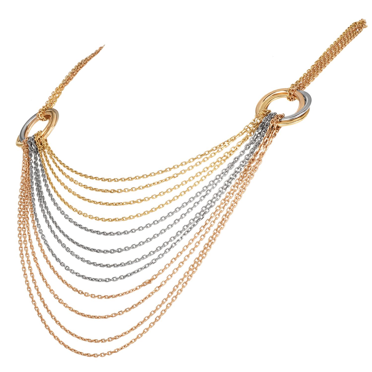Collana Cartier Trinity Tricolor a più catene in oro 18 carati in vendita 1