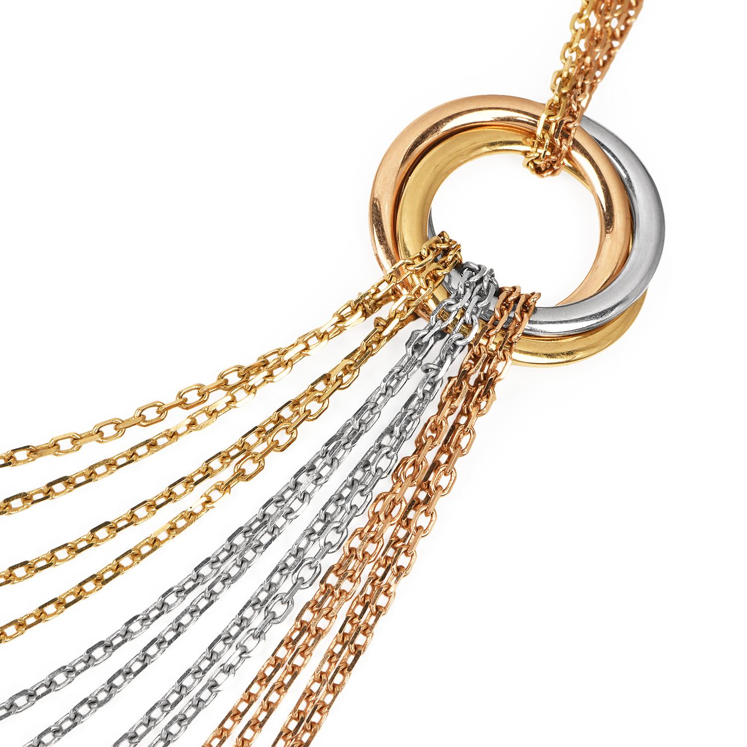 Collana Cartier Trinity Tricolor a più catene in oro 18 carati in vendita 4