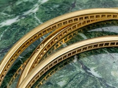 Cartier Trinity Triple Diamond Bangle Bracelets 18K Yellow Gold Set