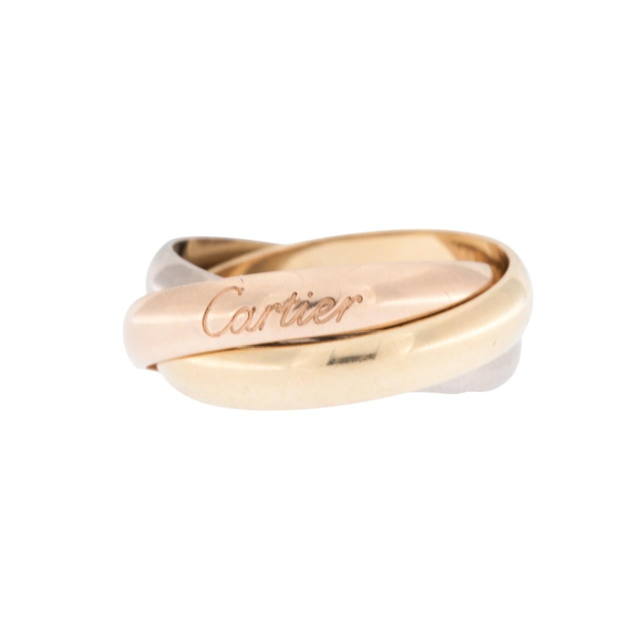 Modern Cartier Trinity Triple Gold Ring For Sale
