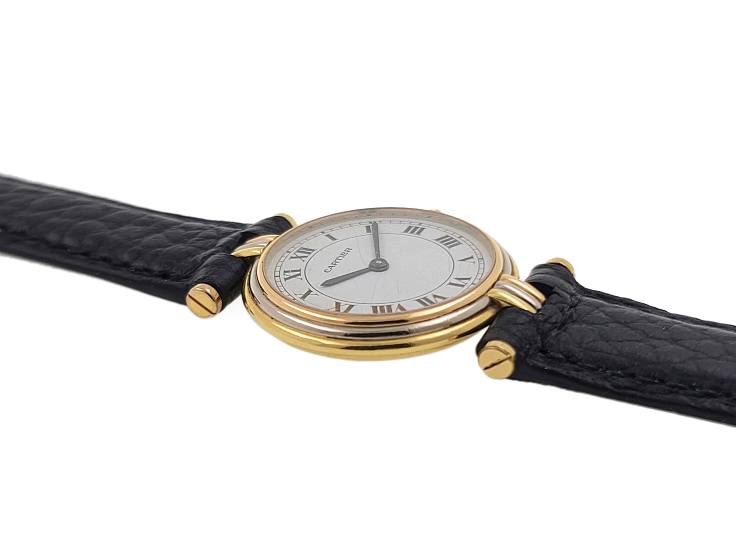 Taille cabochon Cartier Montre Trinity Vendome Louis Cartier 3 Ors avec cadran araignée en or 18 carats 81004