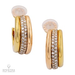Cartier Trinity Vintage Diamond Pave Half Hoop Earrings