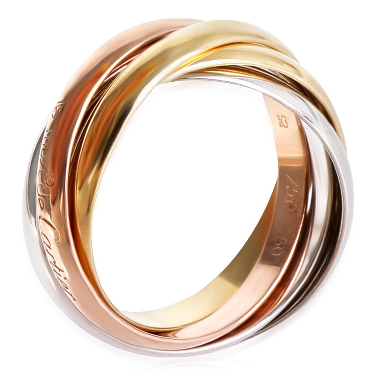 Cartier Trinity Vintage Ring in 18k 3 Tone Gold For Sale at 1stDibs
