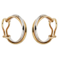 Cartier Trinity Vintage Tri-Color Gold Hoop Clip-On Earrings