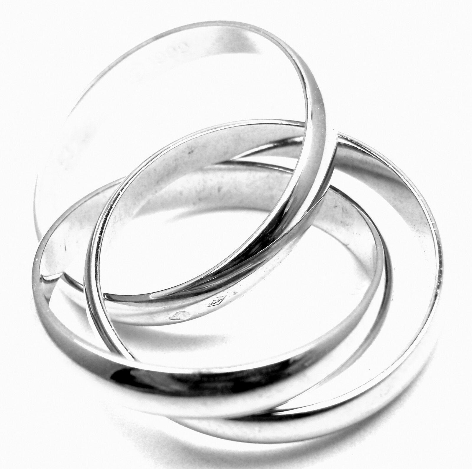 Cartier Trinity White Gold 3-Band Ring In Excellent Condition In Holland, PA