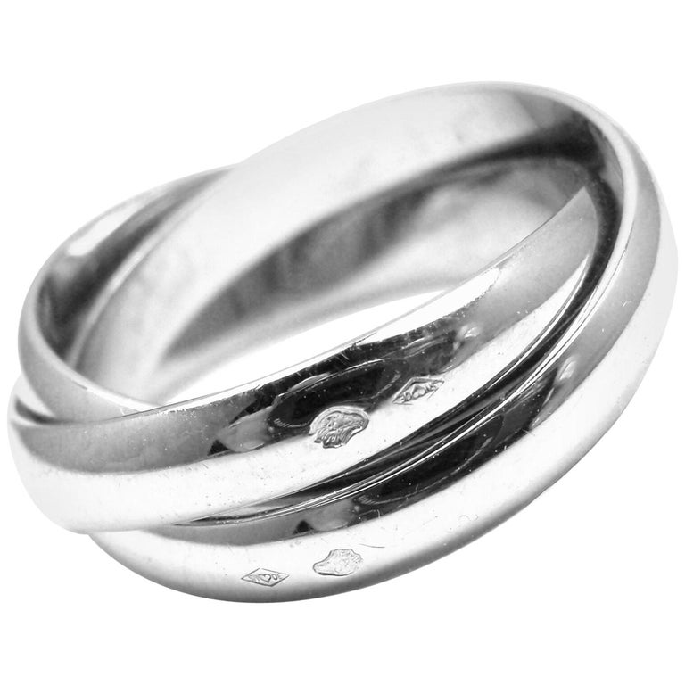 Cartier Trinity White Gold 3-Band Ring For Sale at 1stDibs