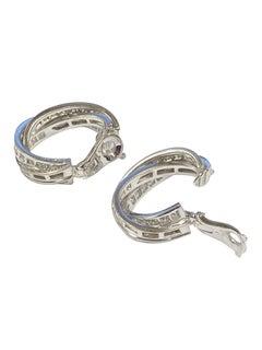 Cartier Trinity White Gold and Diamonds Large 3 Row Hoop Earrings