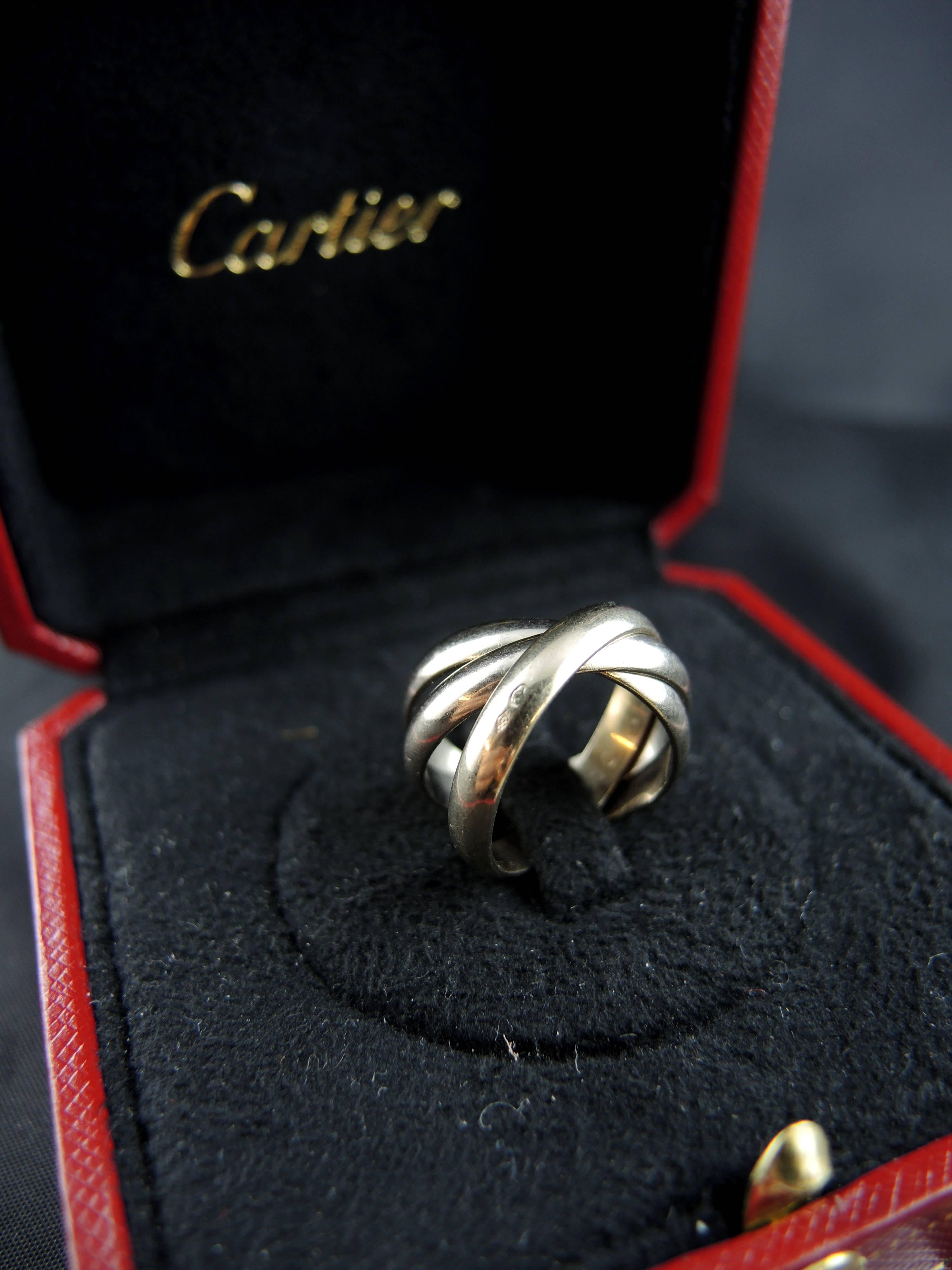 Cartier Trinity White Gold Band Wedding Ring For Sale 1
