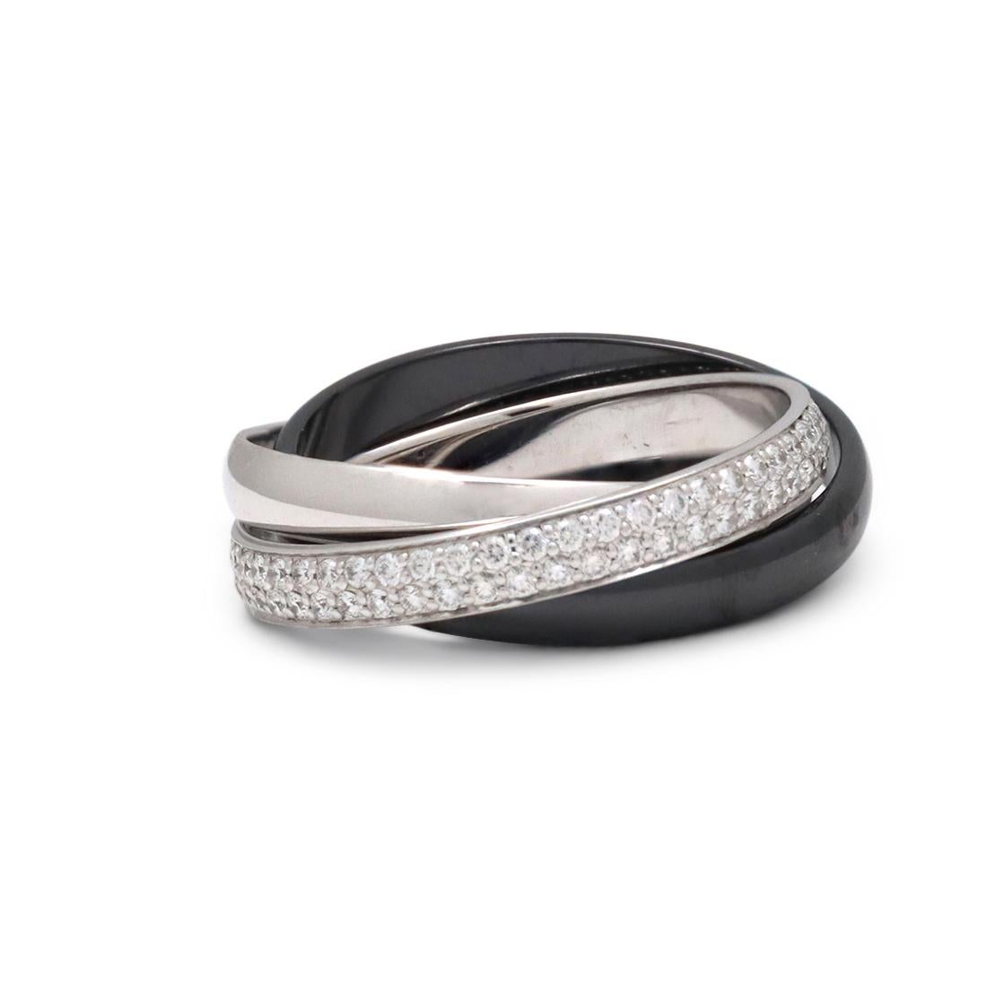 cartier rolling ring with pave diamonds