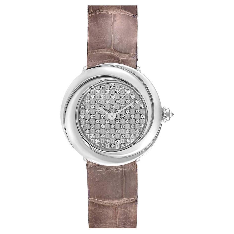 Cartier Montre Trinity en or blanc avec cadran et diamants, pour femmes, WG201156 en vente