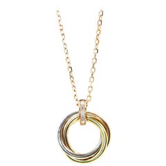 Cartier Trinity White Gold Yellow Gold Pink Gold Diamonds Necklace