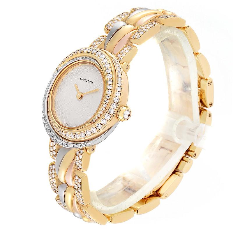 Women's Cartier Trinity White Yellow Rose Gold Diamond Ladies Watch 2357