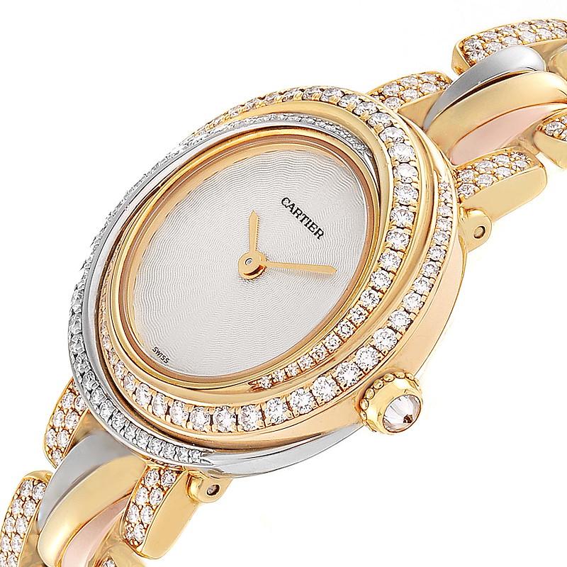 Cartier Trinity White Yellow Rose Gold Diamond Ladies Watch 2357 1