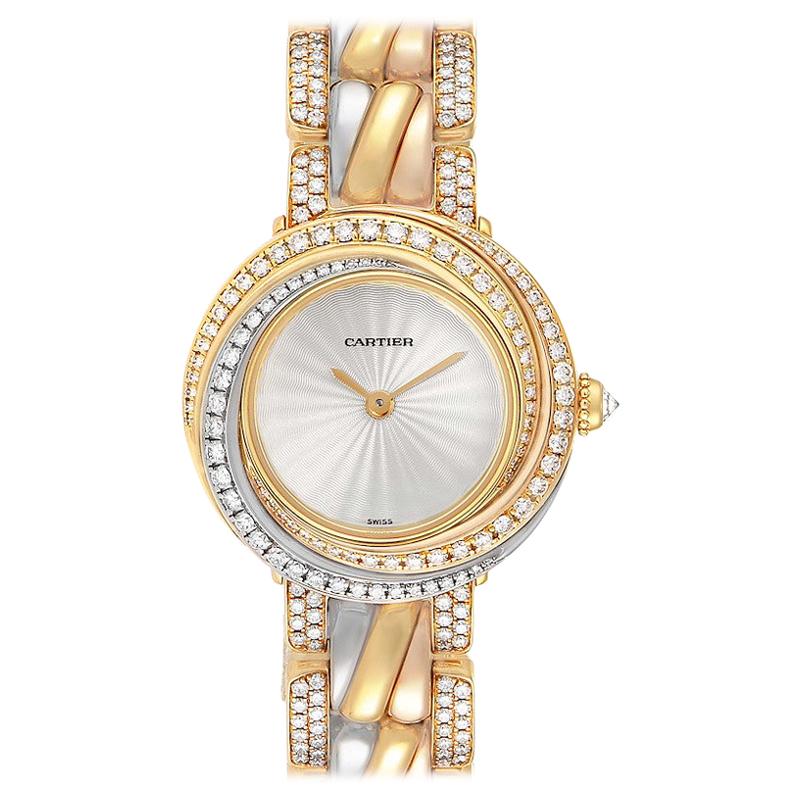 Cartier Trinity White Yellow Rose Gold Diamond Ladies Watch 2357