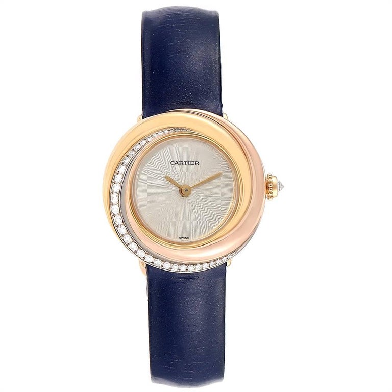 Cartier Trinity White Yellow Rose Gold Diamond Ladies Watch Wg200151 For Sale At 1stdibs