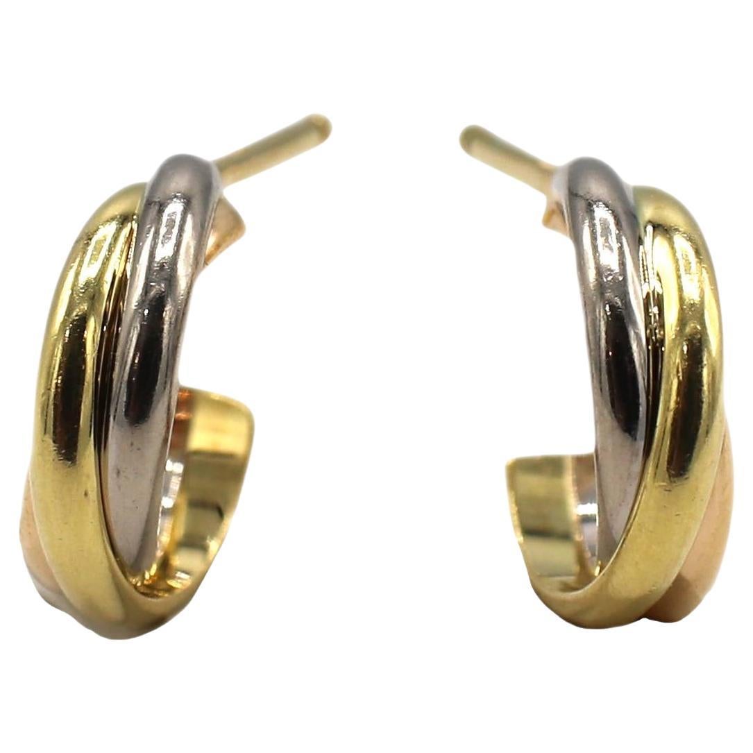 Cartier Trinity Medium Hoop Gold Earrings at 1stDibs | cartier trinity ...