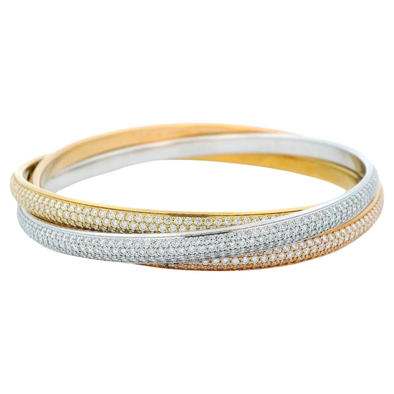 Cartier Trinity Wide Pave Bangle