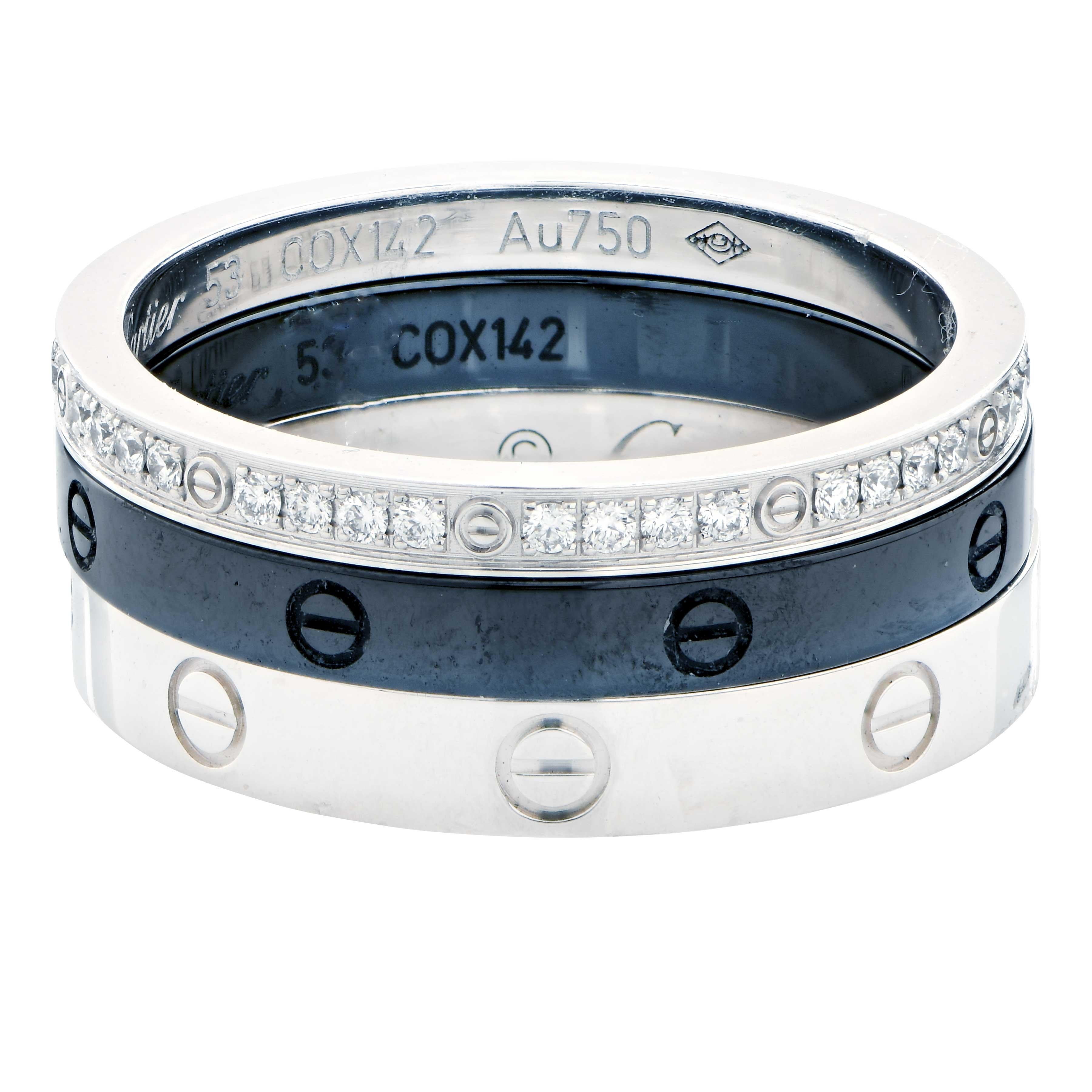 Anillo Cartier Colección Trío de oro blanco de 18 quilates Moderno en venta