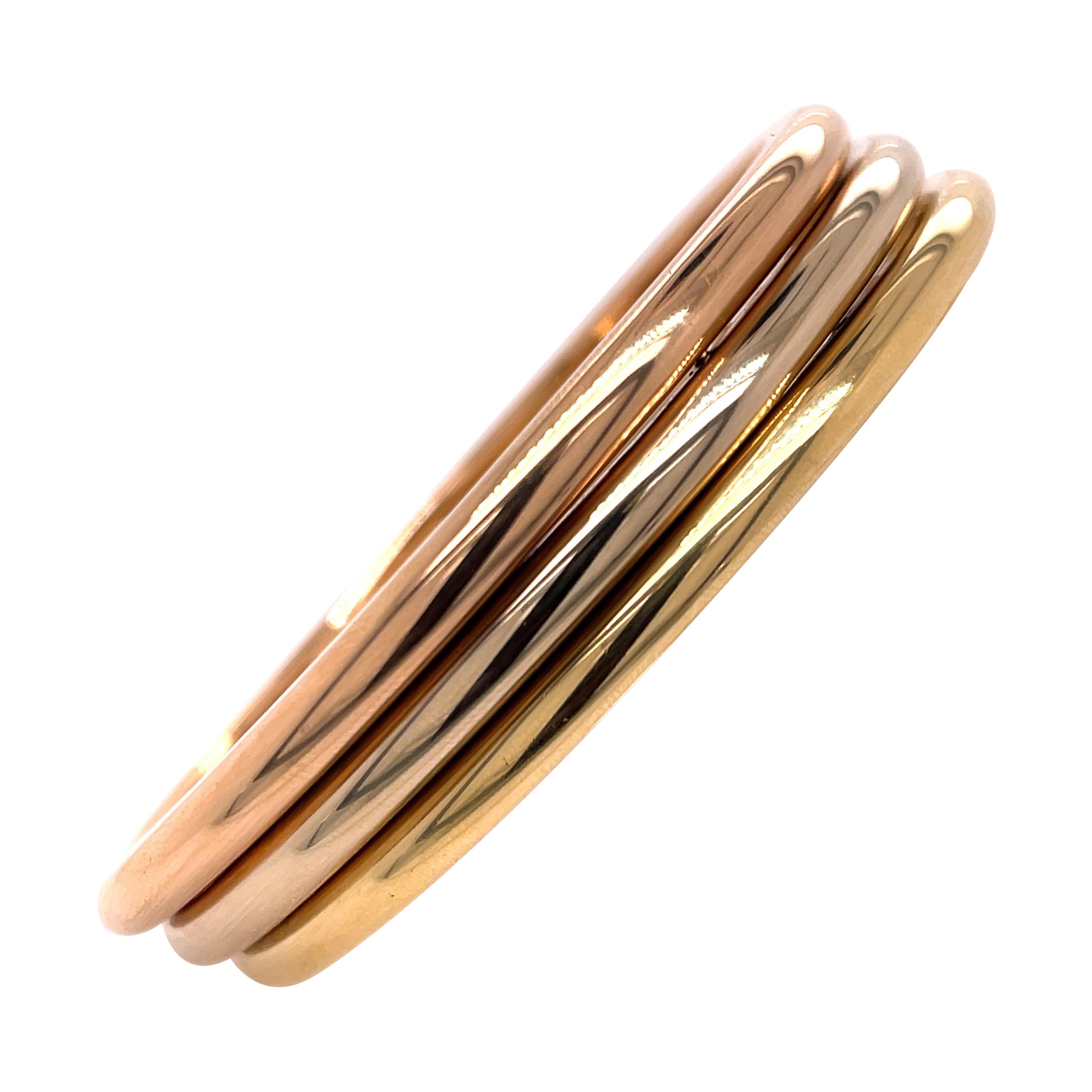 Cartier Triple Bangle 18k Rose, White, Yellow Gold