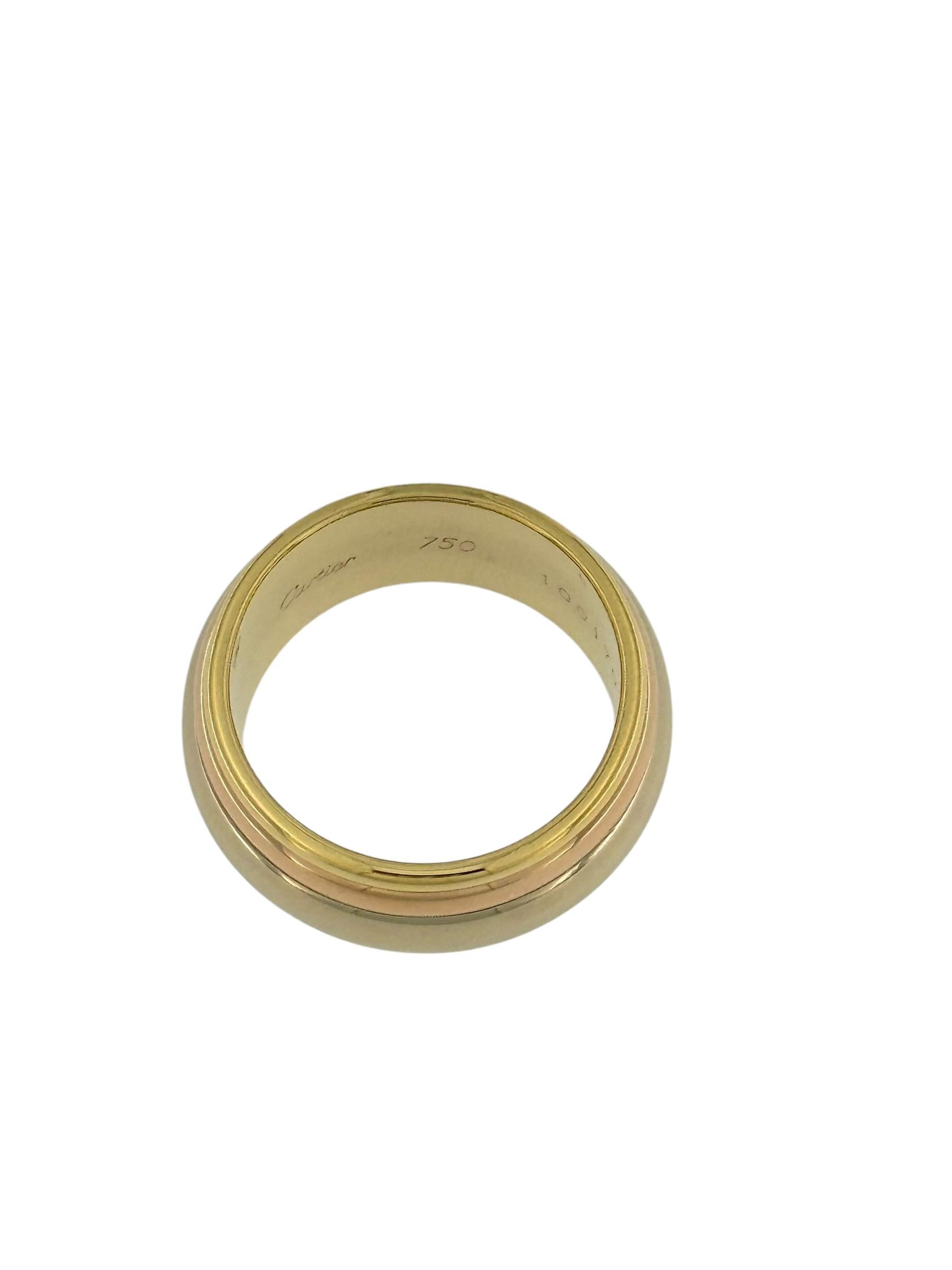 Modern Cartier Triple Gold Kinetic Band Ring For Sale